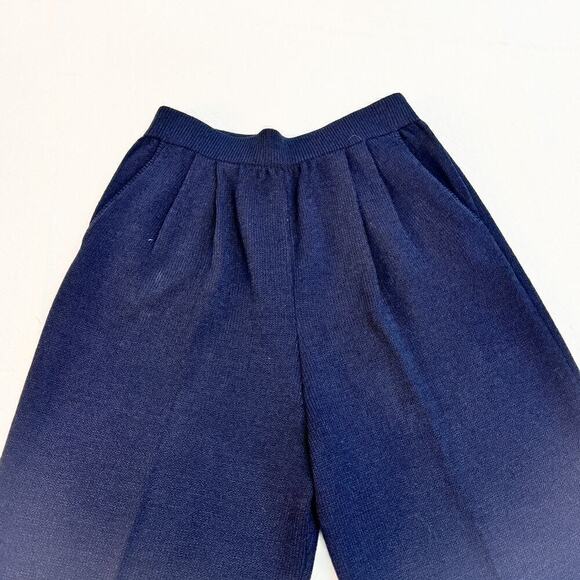 St. John Basics Navy Straight Leg Wool Pants Pockets Size 4 MINT - Picture 6 of 8